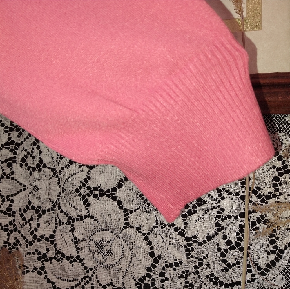 Dialogue pink orange melon blouse crew neck loose fitting 3/4 sleeve NWT - Picture 4 of 6